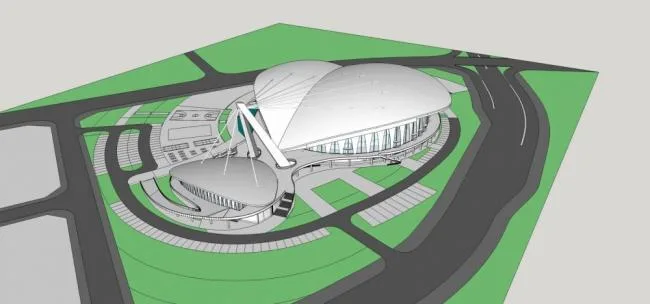 Sketchup文化模型|多层影剧院，现代风格，异形，体育观览，文化建筑