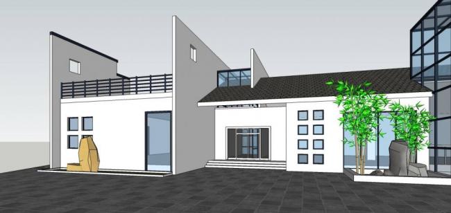 Sketchup商业模型|多层商业会所，新中式风格