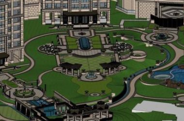 Sketchup住宅模型|超高层住宅，居住建筑，小区，景观，新古典风格-BIM建筑网