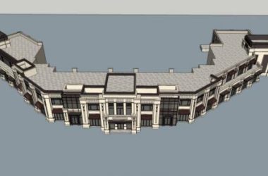 Sketchup商业模型|多层商业裙房，新古典风格-BIM建筑网