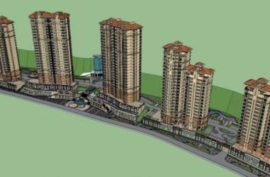 Sketchup住宅模型|高层住宅，底层商业，九龙湾，古典风格，欧式，居住建筑-BIM建筑网