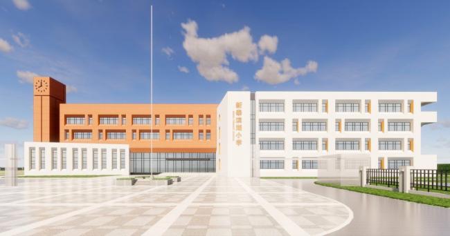 Sketchup学校模型|多层小学校园，学校教学楼，教育建筑，现代风格