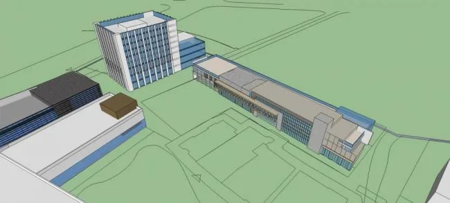 Sketchup综合体模型|泰州万达广场，高层酒店办公，多层商业裙房，商场，现代风格，商业综合体