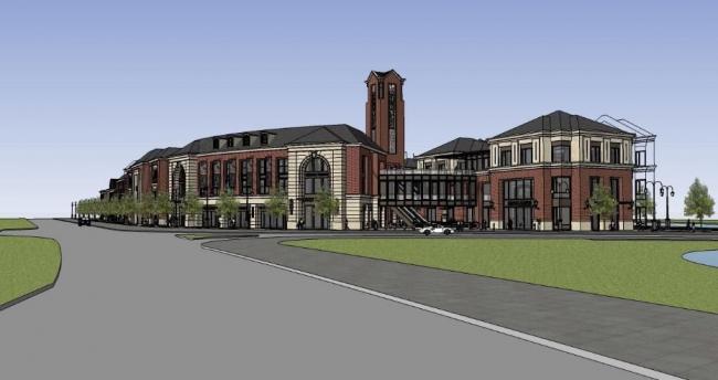 Sketchup商业模型|多层社区商业街，欧式，古典风格