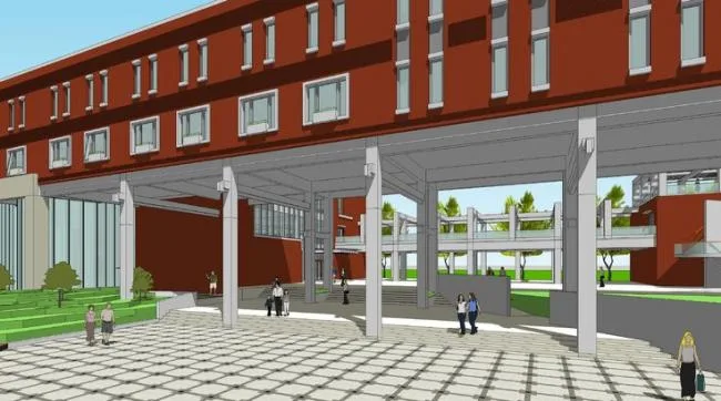 Sketchup学校模型|大学生国际交流中心，学校教学楼，教育建筑，现代风格
