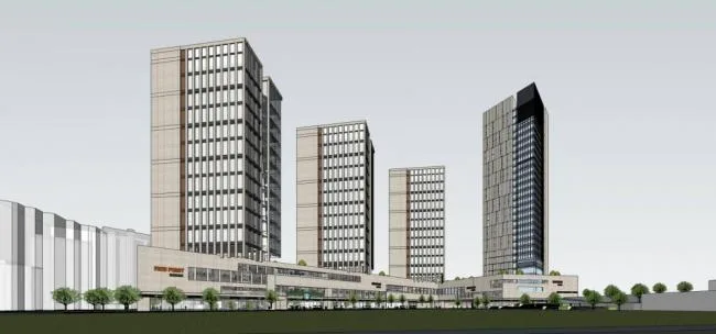 Sketchup综合体模型|高层商业综合体，酒店办公，住宅公寓，商业裙房，现代风格