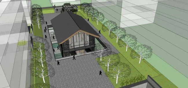 Sketchup商业模型|多层商业会所，中式风格