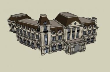 Sketchup商业模型|多层商业会所，法式，古典风格-BIM建筑网