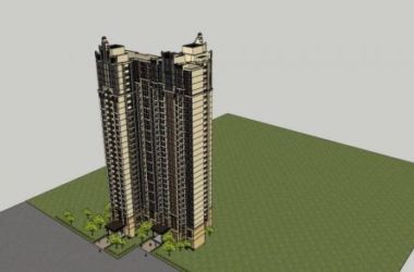 Sketchup住宅模型|高层住宅楼，新古典风格，居住建筑-BIM建筑网