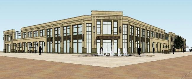 Sketchup商业模型|多层商业建筑，新古典风格，ArtDeco风格