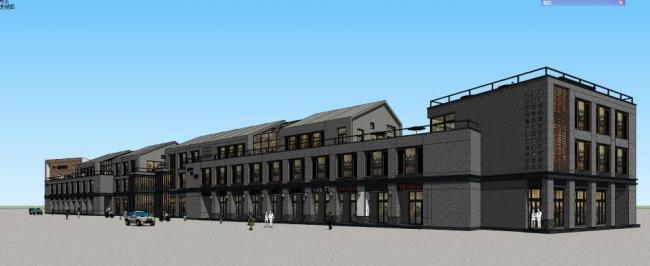 Sketchup商业模型|多层商业街，新中式风格