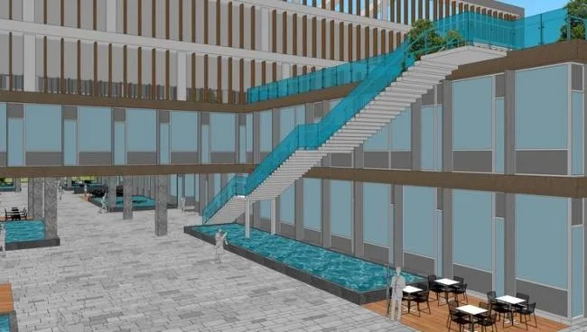 Sketchup学校模型|多层高校办公楼，学校教学楼，大学校园，教育建筑，现代风格