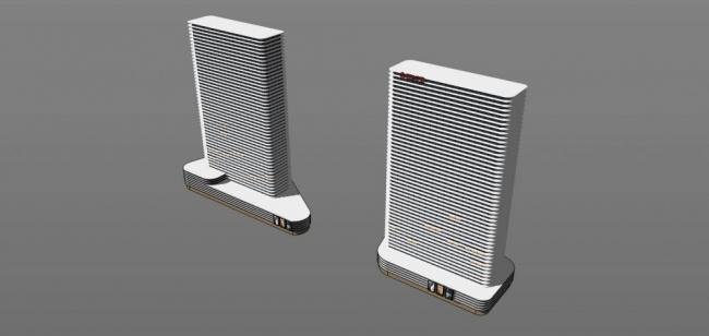 Sketchup办公模型|超高层酒店办公楼，写字楼，现代风格