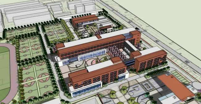 Sketchup学校模型|多层学校中学，教学楼，教育建筑，现代风格