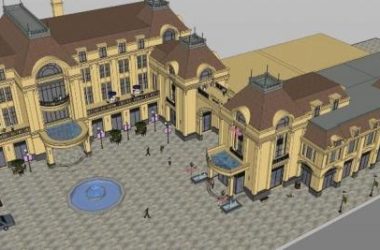 Sketchup商业模型|多层商业建筑，欧式古典风格-BIM建筑网