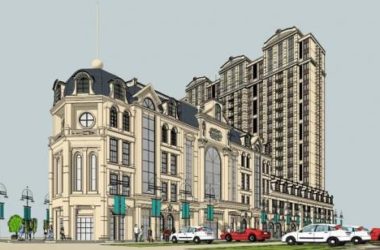 Sketchup住宅模型|高层住宅，底层商业，法式古典风格，商住一体，居住建筑-BIM建筑网