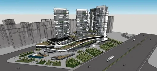 Sketchup综合体模型|多层高层混合，商业综合体，住宅，现代风格