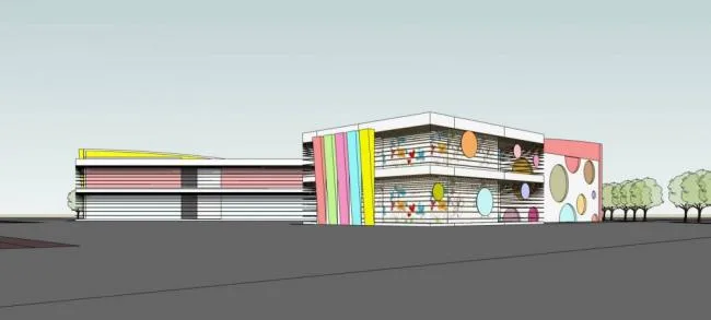 Sketchup学校模型|多层学校幼儿园，教育建筑，现代风格