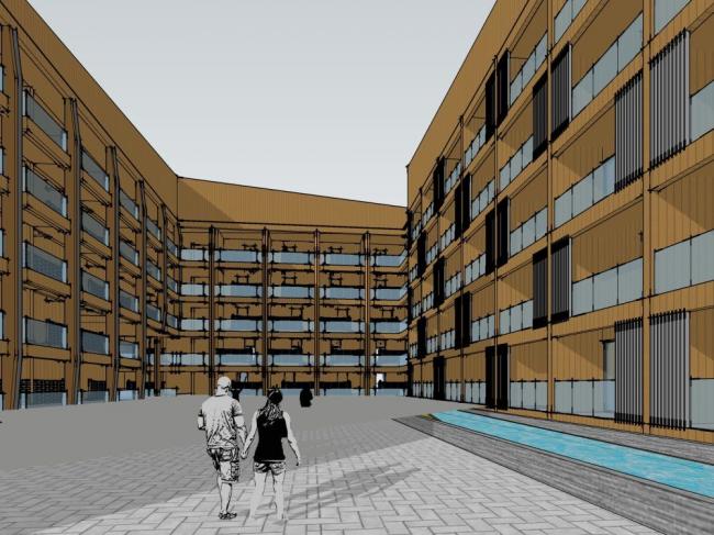 Sketchup住宅模型|多层公寓，现代风格，居住建筑