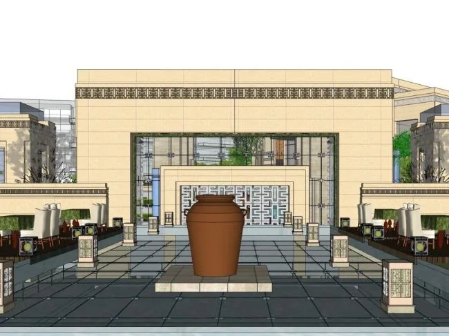 Sketchup商业模型|多层商业会所，新古典风格