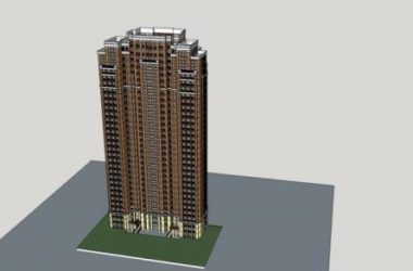 Sketchup住宅模型|高层住宅楼，居住建筑，简欧风格-BIM建筑网