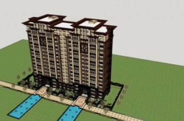 Sketchup住宅模型|小高层住宅公寓，中式风格，居住建筑-BIM建筑网