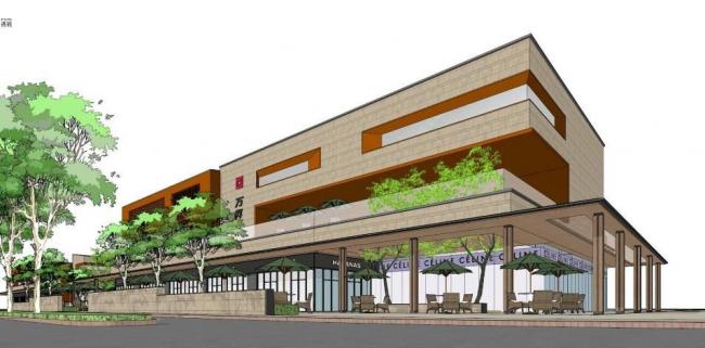 Sketchup商业模型|万科苏州多层商业街，现代风格