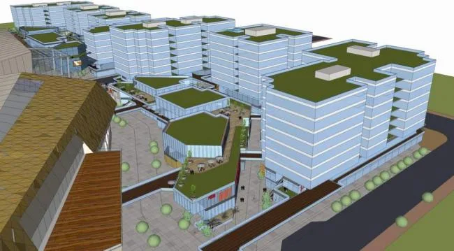 Sketchup综合体模型|多层商业综合体，小型多层办公楼，现代风格
