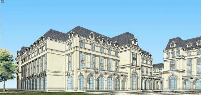 Sketchup学校模型|多层学校，校园建筑，教育建筑，法式古典风格