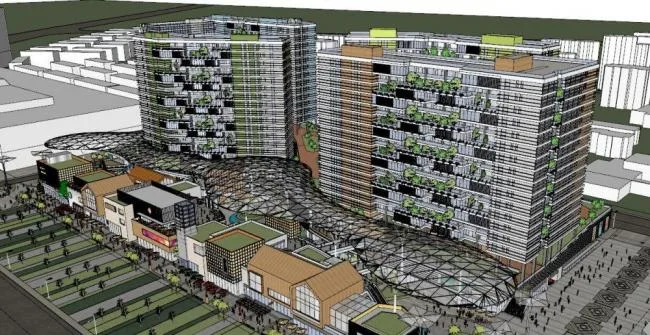 Sketchup综合体模型|多层高层混合商业综合体，高层住宅，现代风格