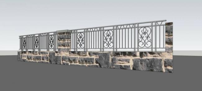 Sketchup素材模型|围墙护栏，栏杆，构件