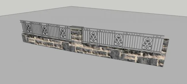 Sketchup素材模型|围墙护栏，栏杆，构件