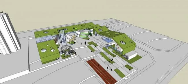 Sketchup学校模型|多层幼儿园，现代风格，教育建筑