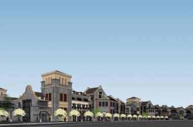 Sketchup商业模型|民国风，滨河商业，中式风格-BIM建筑网