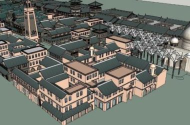 Sketchup商业模型|新疆天山伊斯兰，多层仿古商业街，中式风格-BIM建筑网