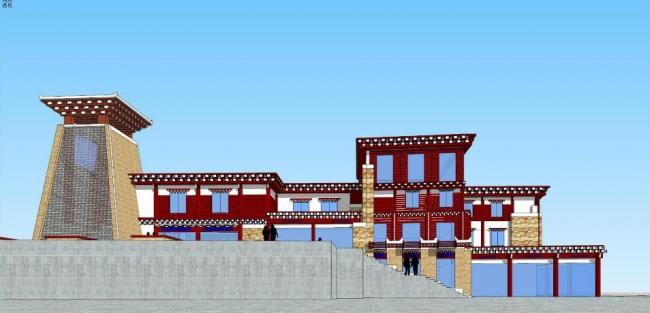 Sketchup商业模型|多层藏式碉楼，少数民族