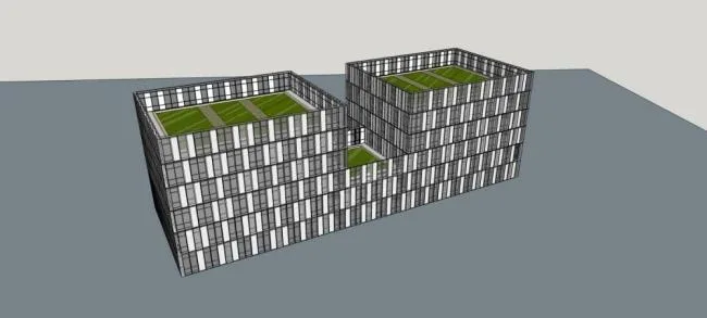 Sketchup办公模型|多层办公楼，现代风格