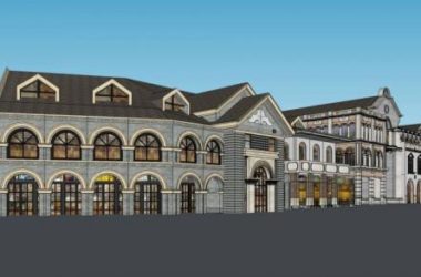 Sketchup商业模型|多层商业街，民国风格，中式风格-BIM建筑网