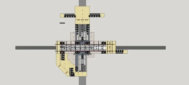 Sketchup车站路桥|多层地铁站，交通建筑，现代风格