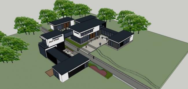 Sketchup商业模型|多层商业会所，现代风格