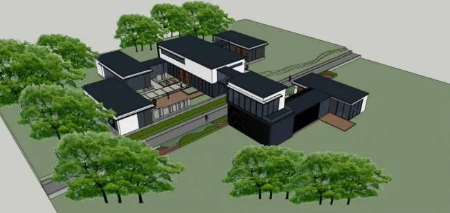 Sketchup商业模型|多层商业会所，现代风格