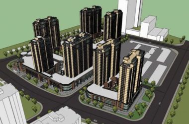 Sketchup住宅模型|高层住宅小区，商业裙房，底层商业，现代风格，居住建筑-BIM建筑网