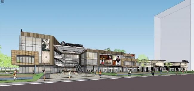 Sketchup商业模型|江苏苏州苏南万科湖西玲珑，多层商业建筑，现代风格