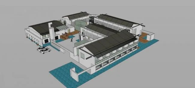 Sketchup酒店模型|多层会议中心，酒店办公，中式风格