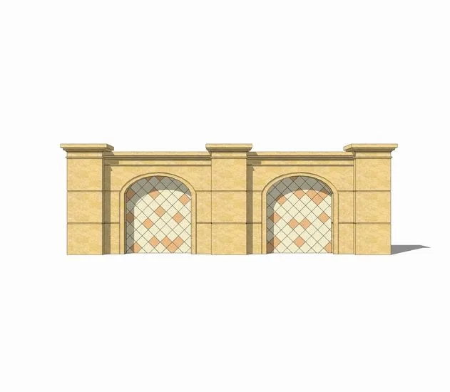 Sketchup素材模型|欧式景墙，素材组件构件