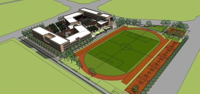 Sketchup学校模型|多层中学学校，教学楼，教育建筑，现代风格