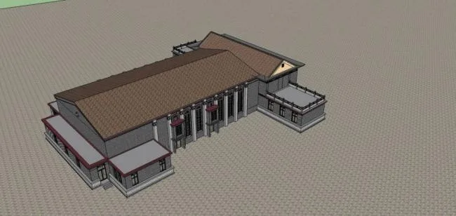 Sketchup商业模型|多层会所，商业建筑，新中式风格