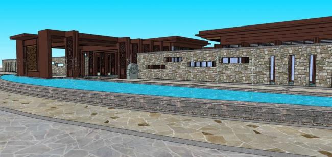 Sketchup商业模型|多层商业会所，新中式风格