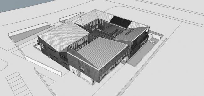 Sketchup文化模型|多层美术馆，现代风格，文化建筑
