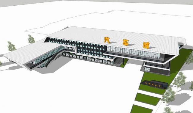 Sketchu工业厂房|临湘汽车城，多层厂房工业建筑，现代风格